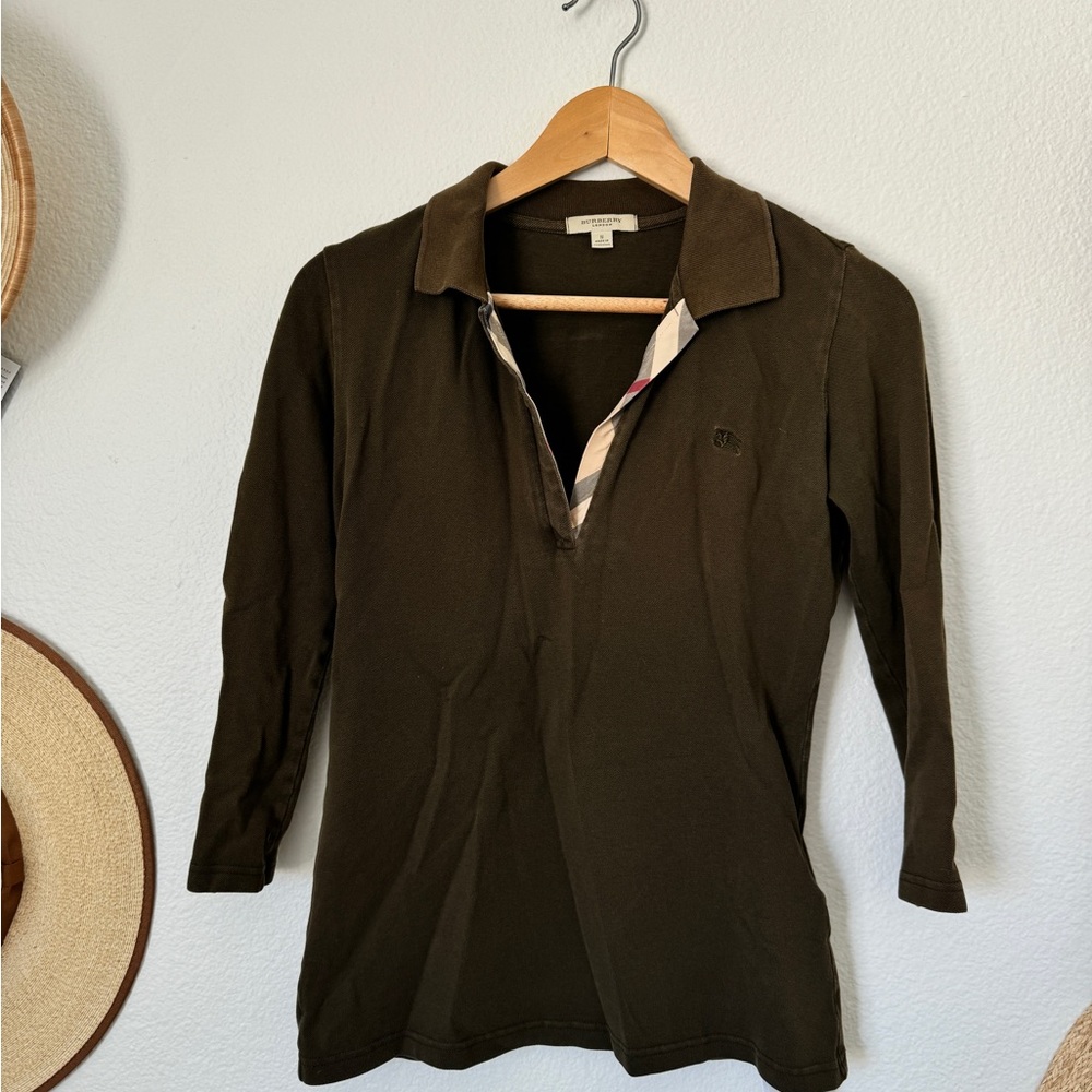 Burberry 3/4 sleeve polo